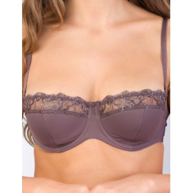 Бюстгальтер балконет Milavitsa 127510 шоколадный трюф, Цвет: шоколадный трюф, Размеры: 75E
