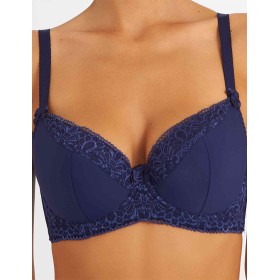 Бюстгальтер полумягкий Simona M 610 синий-сетка, Цвет: Синий-сетка, Размеры: 80H