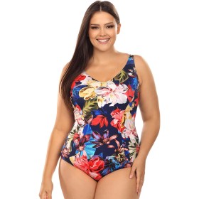Закрытый купальник с цветочным принтом Lorin L4450/2 BIG, Цвет: флора, Размеры: 85D