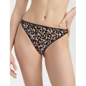 Трусики танга Dim CHIC LINE 0CDW черный лепесток, Цвет: черный лепесток, Размеры: XXS