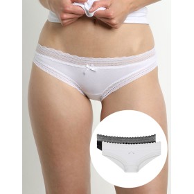 Комплект трусиков мини Dim SEXY FASHION 042J (2 шт) черный и белый, Цвет: черный/белый, Размеры: S/M