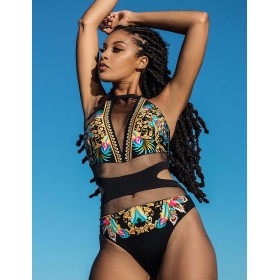 Слитный купальник с кристаллами UNICONF CBI191S V1 CRUISE PARTY, Цвет: черный, Размеры: S