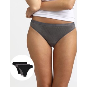 Набор хлопковых стрингов Dim LES POCKETS COTON 4C19 логотип - 3 штуки, Цвет: логотип, Размеры: XXS/XS