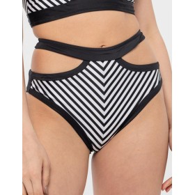 Высокие полосатые плавки UNICONF CBC233 V1 SPICY STRIPES, Цвет: черно-белый, Размеры: S