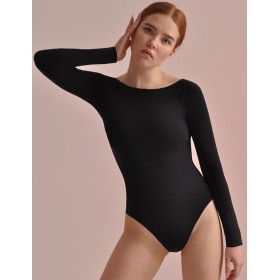 Боди с открытой спиной MY BO295 nero, Цвет: черный, Размеры: L