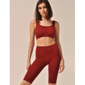 Велосипедки в рубчик MY PA829 sangria, Цвет: темно-красный, Размеры: L