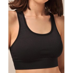 Топ спортивного кроя MY BR492 nero, Цвет: черный, Размеры: L