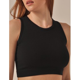 Топ в рубчик MY TO048 nero, Цвет: черный, Размеры: M