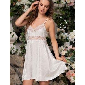 Атласная расклешенная сорочка Mia-Amore BEATRICE 2191, Цвет: молочный, Размеры: XS