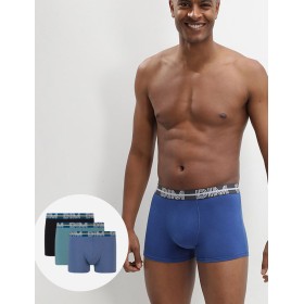 Трусы мужские боксеры в наборе (3 шт) Dim 01QU синий/зеленый/черный, Цвет: синий/зеленый/черный, Размеры: M