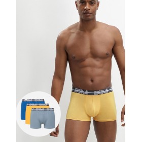 Трусы мужские боксеры в наборе (3 шт) Dim 01QU серый/желтый/синий, Цвет: серый/желтый/синий, Размеры: M