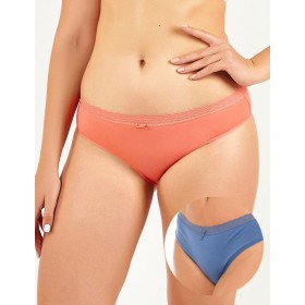 Набор хлопковых трусов Dim ECO 09AK (2 шт) персик и синий, Цвет: персик/синий, Размеры: S/M