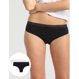 Набор хлопковых трусов Dim ECO 09AK (2 шт) черный и белый, Цвет: черный/белый, Размеры: XXS/XS