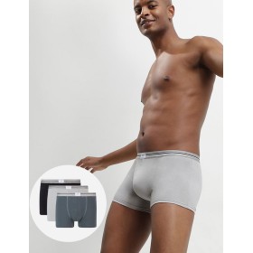 Трусы мужские боксеры в наборе (3 шт) Dim 09B7 серый/гранит/черный, Цвет: серый/гранит/черный, Размеры: M