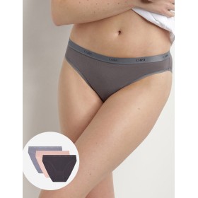 Набор трусов Dim LES POCKETS COTON 4H00/3 темно-серый/розовый/серый - 3 штуки, Цвет: темно-серый/розовый/, Размеры: XXS/XS