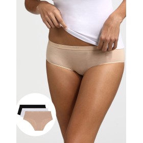 Набор хлопковых трусов Dim LES POCKETS COTON 4H01/3 белый/телесный/черный - 3 штуки, Цвет: белый/телесный/черны, Размеры: XXS/XS