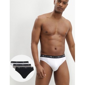 Трусы слипы мужские набор (3 шт) Dim 6595/3 белый/серый/черный, Цвет: белый/серый/черный, Размеры: S