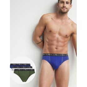 Трусы слипы мужские набор (3 шт) Dim 6595/3 хаки/синий/кварц, Цвет: хаки/синий/кварц, Размеры: M