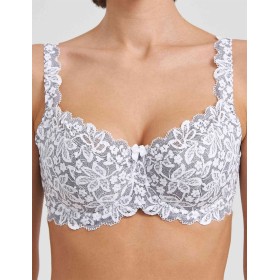 Бюстгальтер балконет кружево биколор Simona M 608 рябушка, Цвет: рябушка, Размеры: 70G