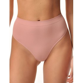 Высокие стринги в рубчик MY PE055 quartz, Цвет: розовый, Размеры: L