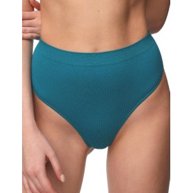 Высокие стринги в рубчик MY PE055 seaport, Цвет: сине-зеленый, Размеры: S