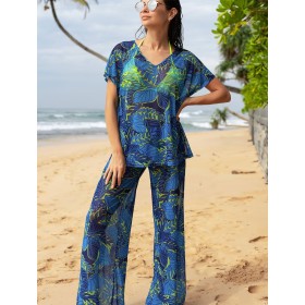 Пляжный комплект Mia-Amore SARDINIA 7346, Цвет: синий, Размеры: S