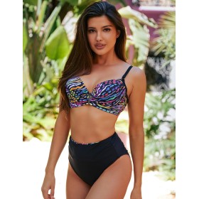 Раздельный купальник с трансформирующимися плавками Ewlon D.7213_965, Цвет: черный, Размеры: 70B