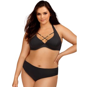 Черный купальник халтер со стрепами Lorin L3130/3, Цвет: черный, Размеры: 70H