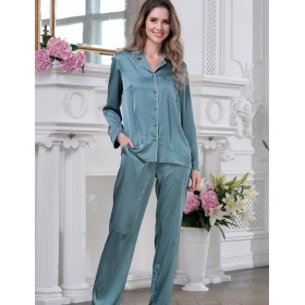 Атласная пижама тройка Mia-Mella JULIA 8735 изумруд, Цвет: изумруд, Размеры: 3XL