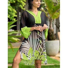 Короткая туника из шифона Mia-Amore MONTEREY 7334, Цвет: зеленый, Размеры: 4XL/5XL