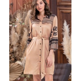 Домашняя рубашка Mia-Amore RIANNA 1857, Цвет: песочный, Размеры: M