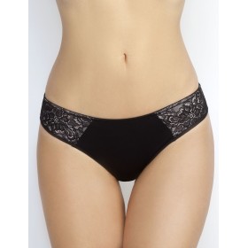 Трусы слипы низкой посадки Senselle PLATINUM 22005 черный/серебристый пион, Цвет: черный/пион, Размеры: L