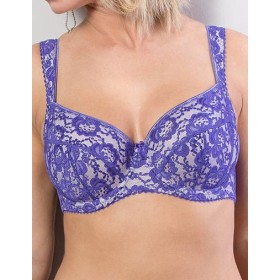 Бюстгальтер мягкий с подкроем Lina A 6017 / 6117 южная ночь-серебристый пион, Цвет: южная ночь/пион, Размеры: 75F