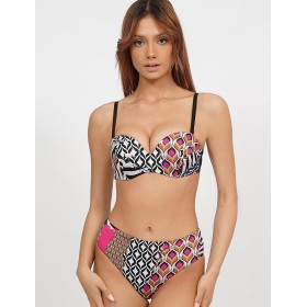 Открытый купальник бандо UNICONF CB282 ESCAPE INTO THE JUNGLE, Цвет: черный, Размеры: 70B