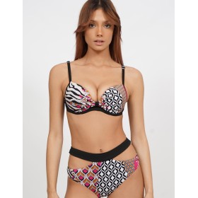 Раздельный купальник с гелевым пуш-ап UNICONF CB284 ESCAPE INTO THE JUNGLE, Цвет: черный, Размеры: 75C