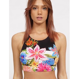 Пляжный топ UNICONF CBB294 DREAMY GARDEN, Цвет: черный, Размеры: S