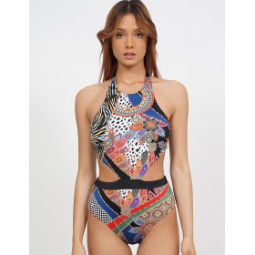 Яркий купальник монокини UNICONF CBI278 THE ART OF MIX&MATCH, Цвет: синий, Размеры: S