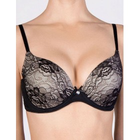 Бюстгальтер балконет с гелевым пуш-ап VOVA APHELIA V68533 черный, Цвет: черный, Размеры: 75D