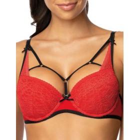 Бюстгальтер с лентами MAT LOREN M-3636-11 czerwono-czarny, Цвет: красный, Размеры: 75D