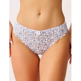 Трусы стринги биколорное кружево Simona M 003 рябушка, Цвет: рябушка, Размеры: L