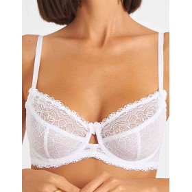 Кружевной мягкий бюстгальтер Simona M 484 белый, Цвет: белый, Размеры: 80B