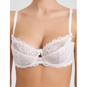 Бюстгальтер мягкий кружевной Simona M 484 молоко-роза, Цвет: молоко-роза, Размеры: 75E