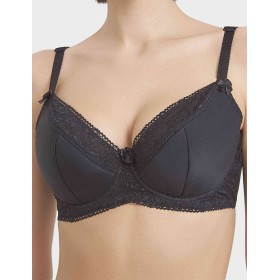 Бюстгальтер полумягкий Simona M 610 черный-сетка, Цвет: черно-сетка, Размеры: 85E