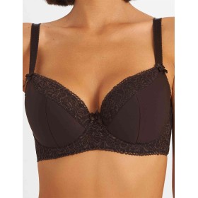 Бюстгальтер полумягкий Simona M 610 шоколад-сетка, Цвет: шоколад-сетка, Размеры: 85E