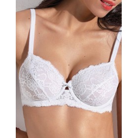 Кружевной бюстгальтер на косточках Sielei ALLURE 2672 bianco, Цвет: bianco (белый), Размеры: 80C