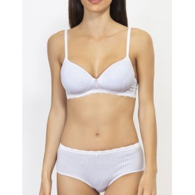 Комплект пуш-ап без косточек и шорты Sielei MILKY LACE 7338+7339 azzurro, Цвет: azzurro (голубой), Размеры: 80B