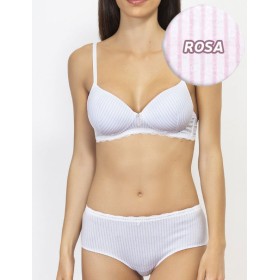 Комплект пуш-ап без косточек и шорты Sielei MILKY LACE 7338+7339 rosa, Цвет: rosa (розовый), Размеры: 85B