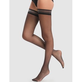 Чулки гладкой коронкой Dim 02YD UP SEXY 15 den, Цвет: черный, Размеры: 2