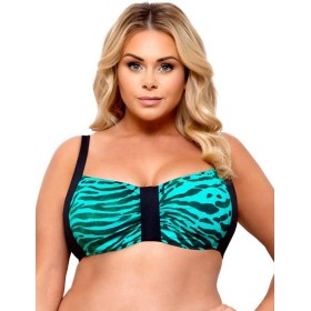 Верх купальника Lorin L3088/1, Цвет: черный/зеленый, Размеры: 100D