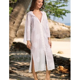 Длинная туника с капюшоном Mia-Amore ARGENTINA 6886, Цвет: белый, Размеры: L